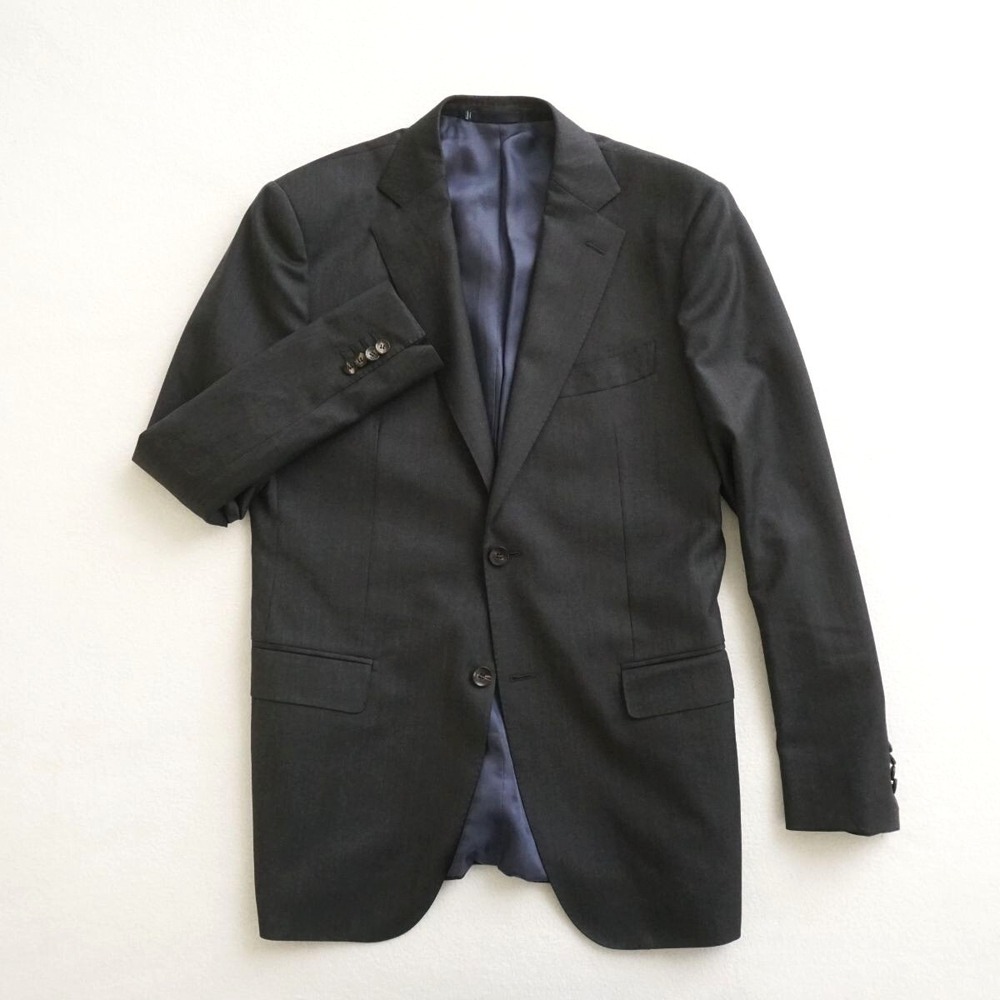 SuitSupply Mens Napoli Suit Jacket Blazer Dark Charcoal Gray Wool Size 40L